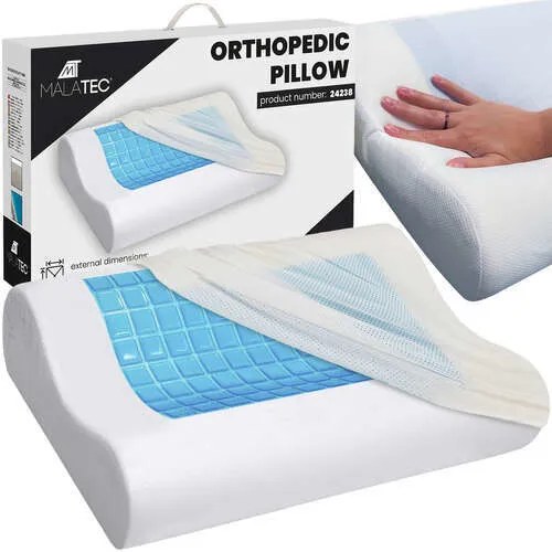 Anatomický polštář s paměťovou pěnou a chladící gelovou vložkou XXL, na krční páteř