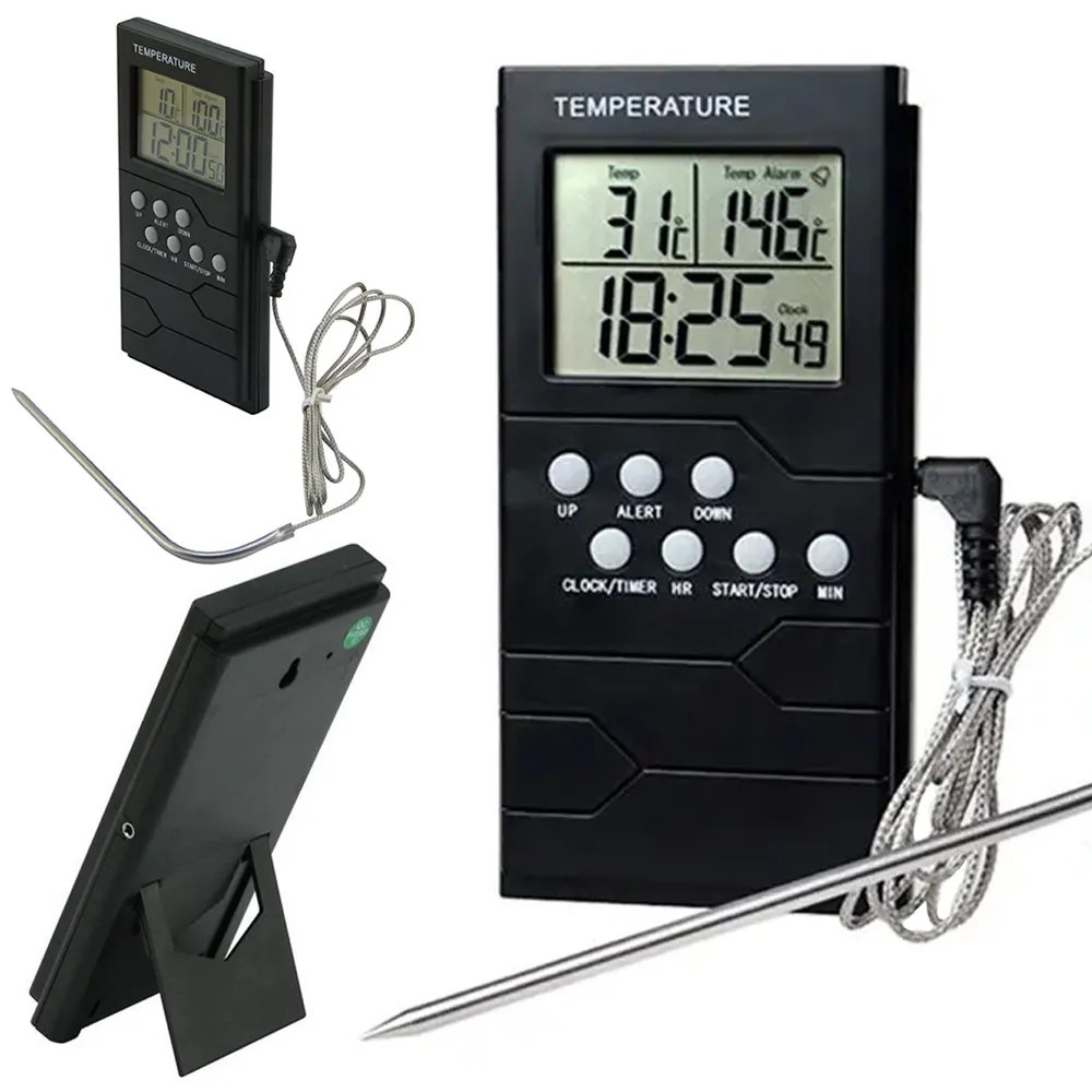 Digitální kuchyňský teploměr se sondou na kabelu 95cm, LCD displej, alarm, rozsah -50 až 300°C