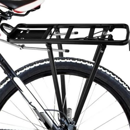 Černý hliníkový zadní nosič na kolo s nosností 35kg, nastavitelná výška 32,5-40cm