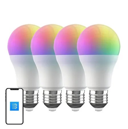 Chytrá LED žárovka RGB WiFi - sada 4 kusy