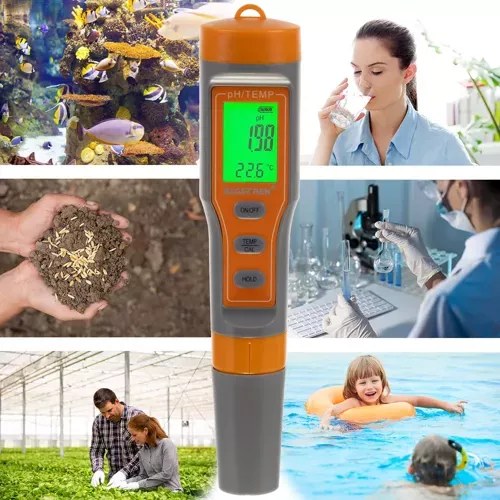 Digitální pH metr s teploměrem, rozsah 0-14 pH, přesnost 0,01, ATC, 3bodová kalibrace