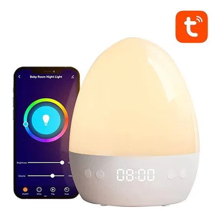 Chytré noční světlo s hodinama - WiFi RGBW