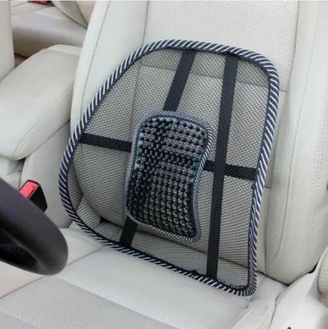 Ergonomická podpěra beder na židli a do auta s masážními body, prodyšná síťovina, kovový rám, 40×39cm
